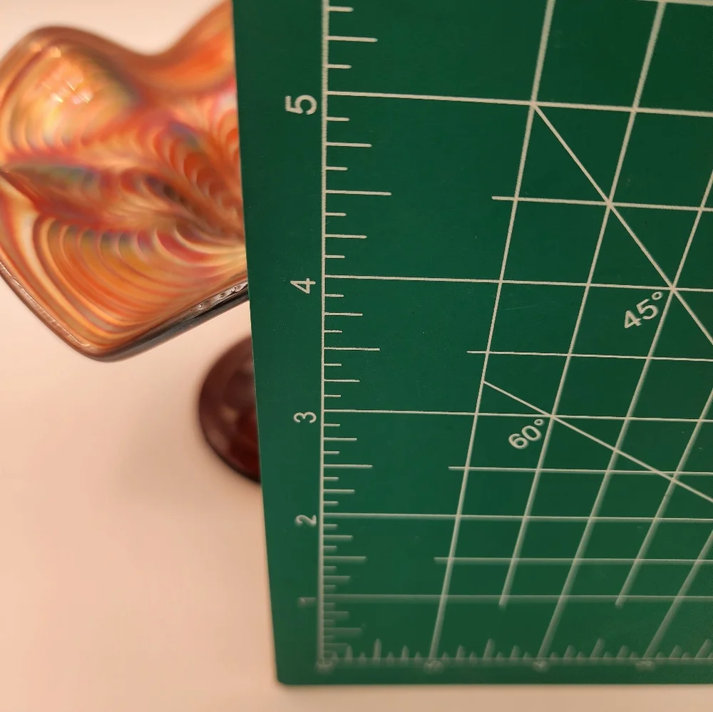 Marigold Carnival Iridescent Art Glass Candy Dish